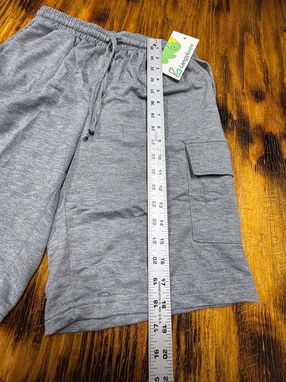 Langyiwee Cargo Sweat Shorts Grey Drawstring